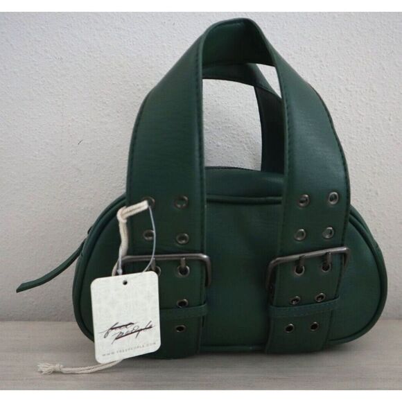 Free People OB2070078 Women's Small Pine Green Say Yes Leather Purse Bag - Picture 1 of 9